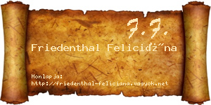 Friedenthal Feliciána névjegykártya
